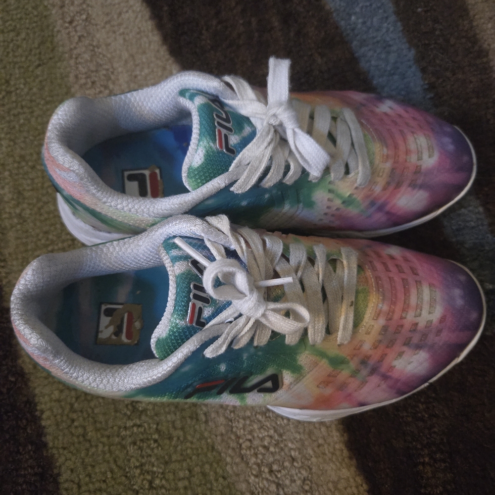 Fila Women's Multicolor Tie-Dye Accent Size 7.5